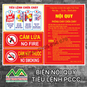 Bảng Nội Quy & Tiêu Lệnh PCCC - In Sắc Nét, Bền Đẹp Tại Đà Nẵng